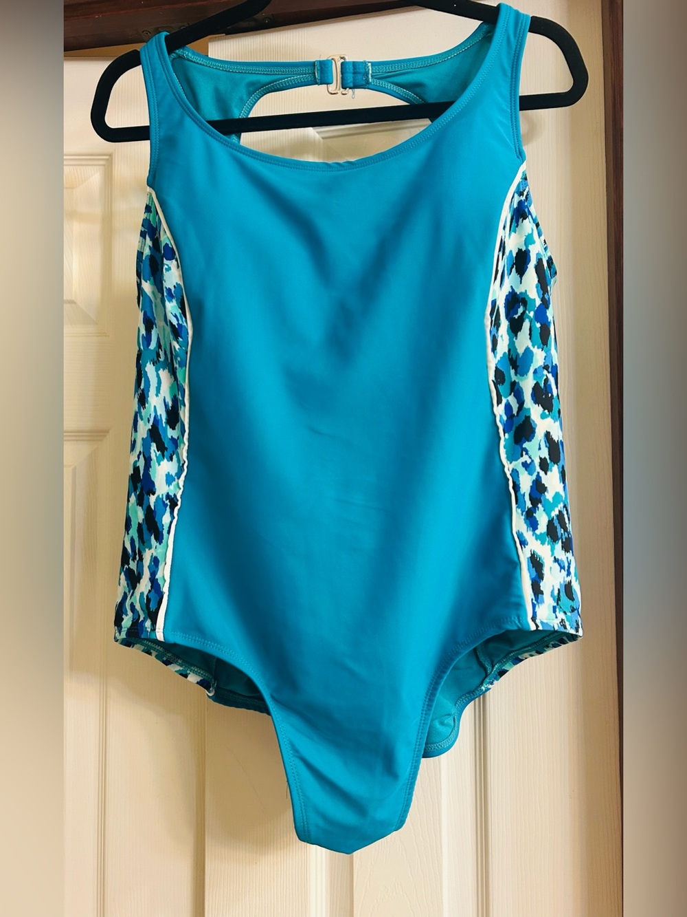 Catalina Teal One-Piece Swimsuit with Blue and White Side Panels
